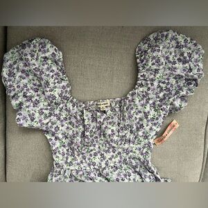 Inspired Hearts Maxi Dress in Purple and Green with Ruffled Fitted Style